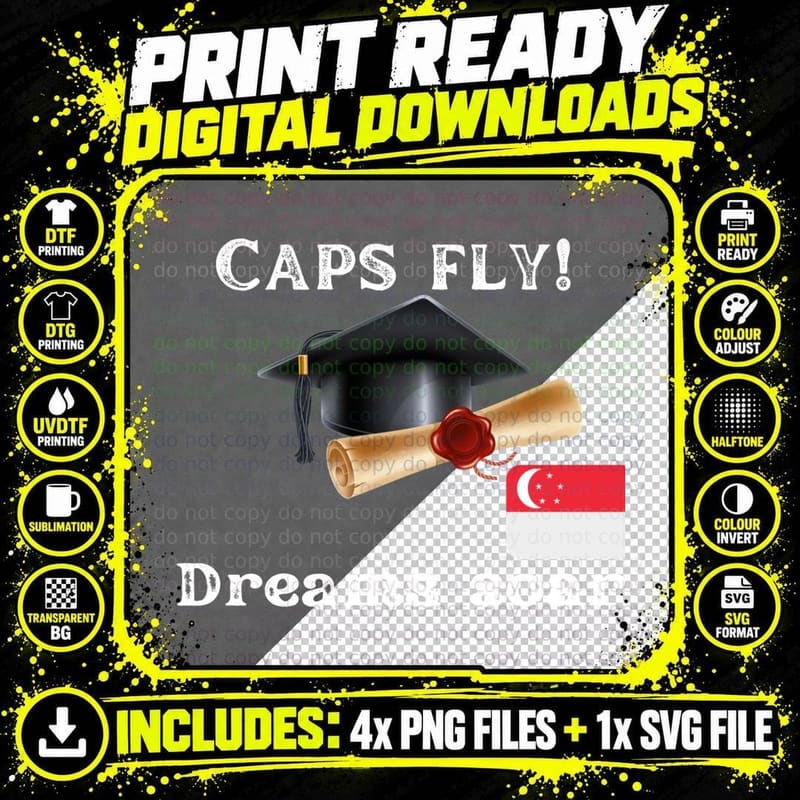 Graduation Cap T-Shirt, College University Graduation Png SVG Digital Bundle