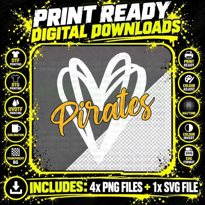 Graphic Pirates First Name Pride Classic Art Apparel Png SVG Digital Bundle