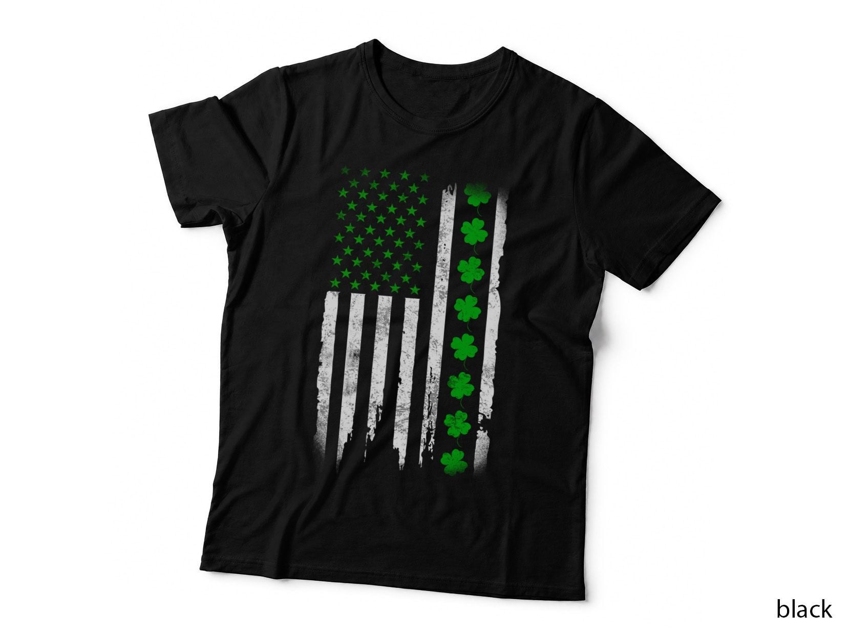 Green Flag Shamrock T-Shirt, St Patricks Day Style, Irish Pride Apparel