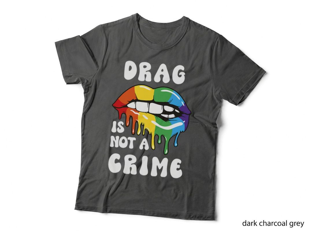 Groovy Drag Is Not a Crime Sexy Lip Rainbow Lgbt Pride T-Shirt