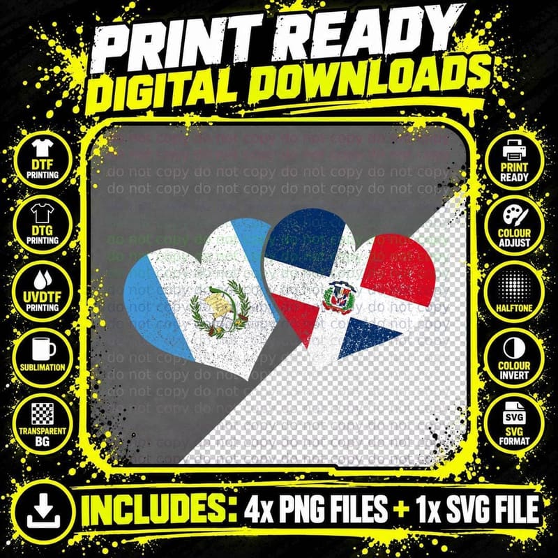 Guatemala Dominican Republic Guatemalan Flag Pride Png SVG Digital Bundle
