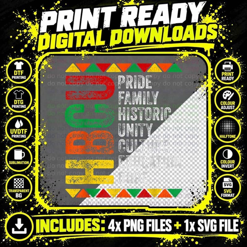 Hbcu Historic Pride Educated Black History Month Pride Png SVG Digital Bundle