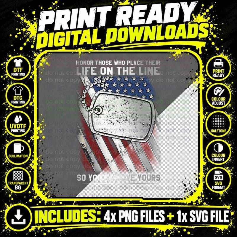 Honor Them, Patriotic T-Shirt, Military Pride Apparel Png SVG Digital Bundle