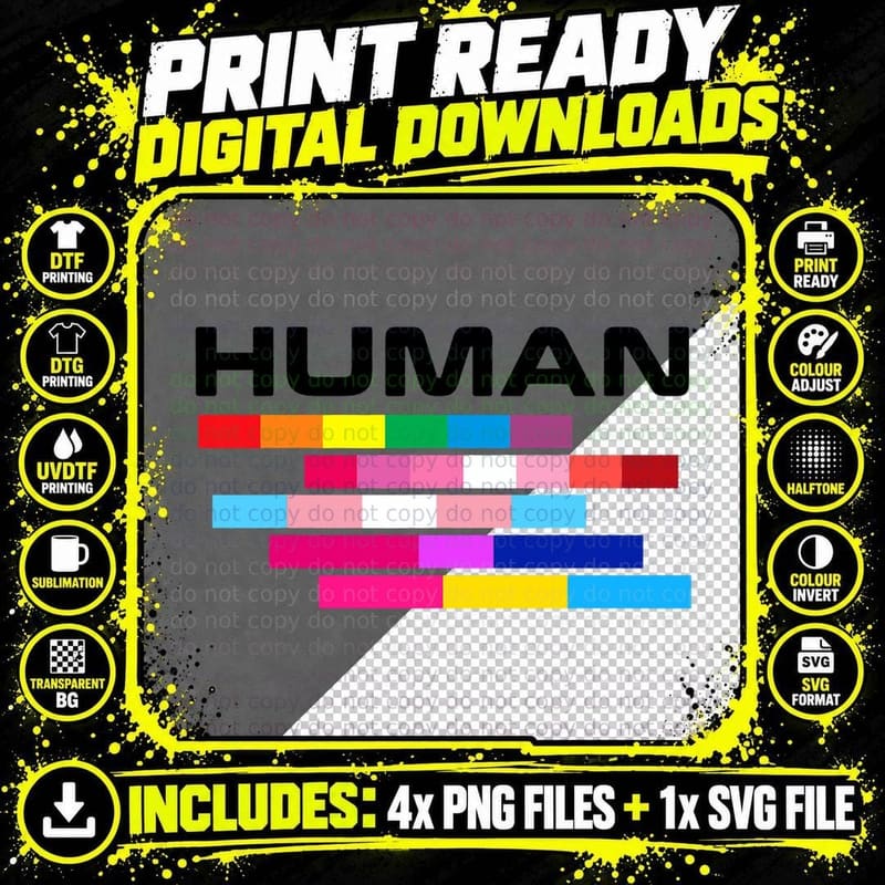 Human Lgbt Pride Flag T-Shirt, Rainbow and Pride Colour Png SVG Digital Bundle