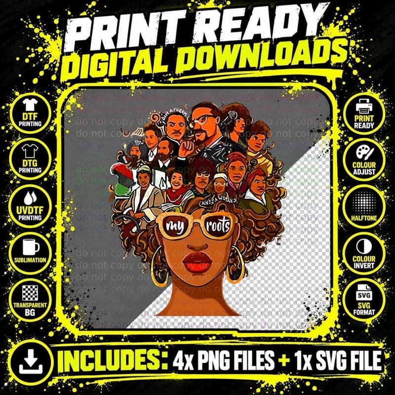 I Love My Roots Back Powerful History Month Pride DNA Png SVG Digital Bundle