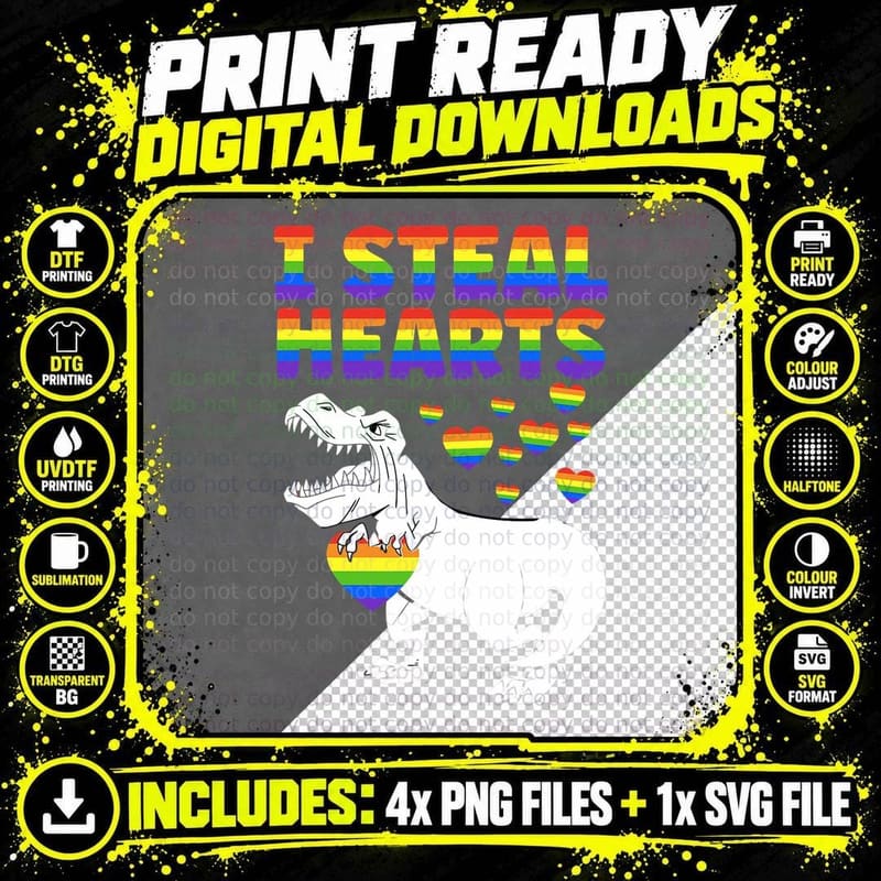I Steal Hearts, Pride Month Lgbt Lgbtq T-Shirt Png SVG Digital Bundle