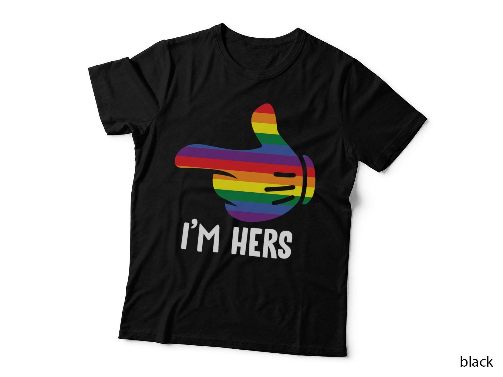 I'm Hers Rainbow Lesbian Couple Funny LGBT Pride Matching T-Shirt