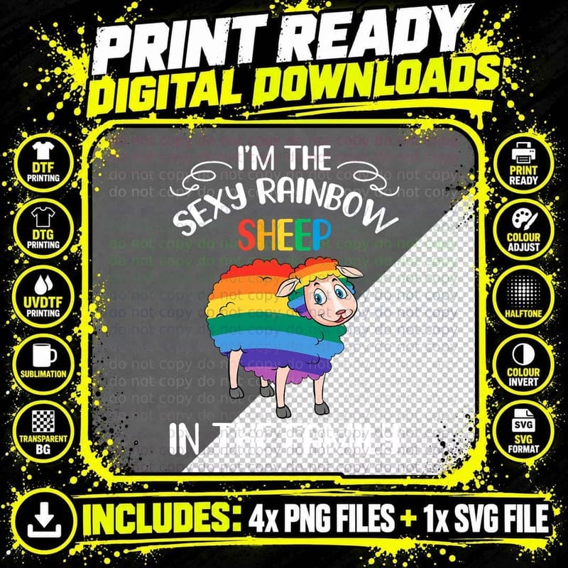 I'm the Rainbow Sheep in the Family Lgbt Lesbian Pride Png SVG Digital Bundle