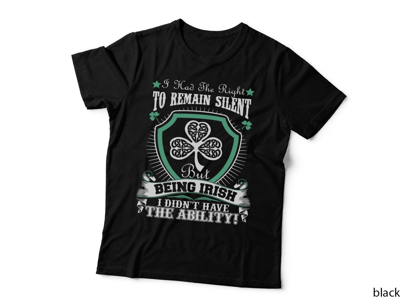 Irish Shamrock Shield T-Shirt, St Patricks Day Style, Celtic Pride