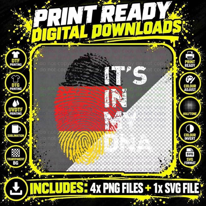 It's in My DNA Germany Pride Heritage T-Shirt Png SVG Digital Bundle