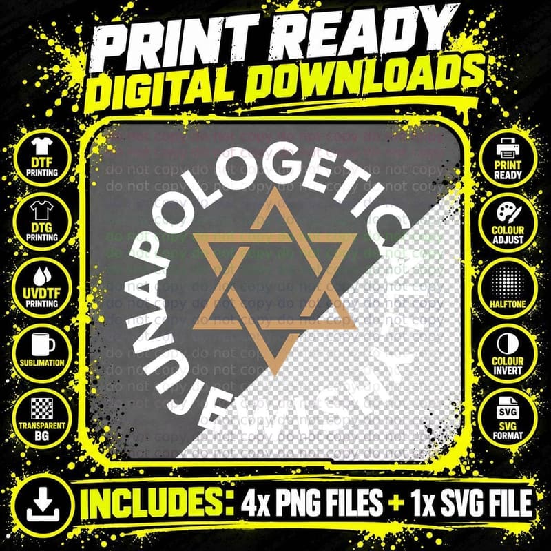 Jewish Pride, Jewish Culture, Unapologetically Jewish Png SVG Digital Bundle