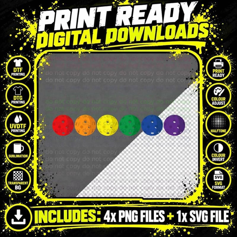 LGBT Flag Pickleball Lover Pickler Pride Rainbow T-Shirt Png SVG Digital Bundle