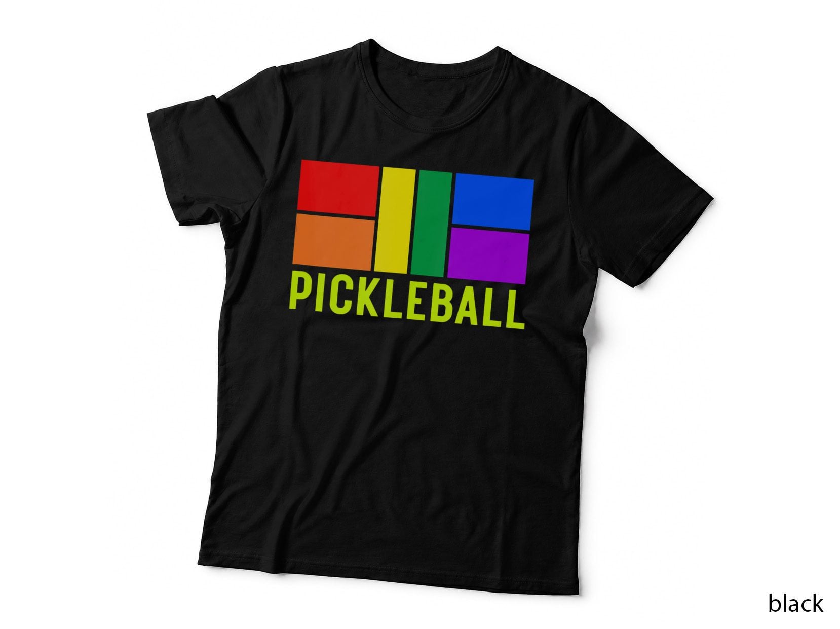 LGBTQ Pickleball Pride, LGBT Rainbow Pickle Ball Court, Gay Pride T-Shirt