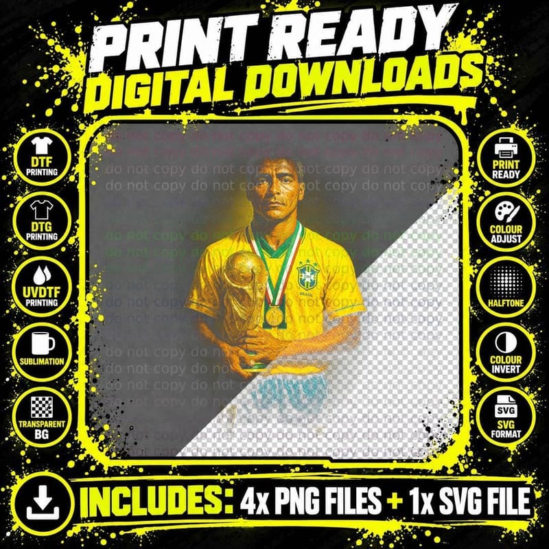 Legendary Brazilian Footballer World Cup 2026 T-Shirt Png SVG Digital Bundle