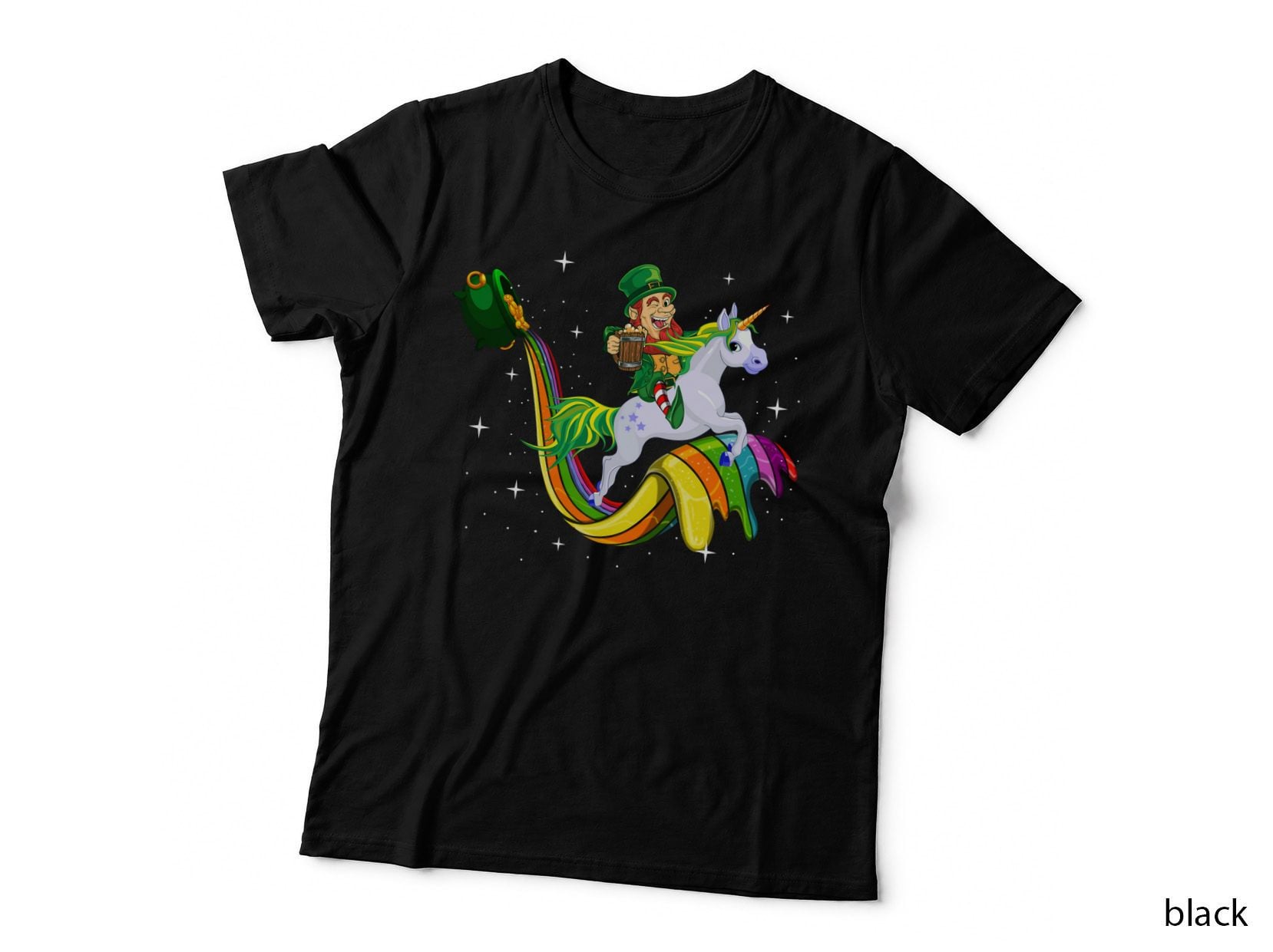 Leprechaun Riding Unicorn T-Shirt, St Patrick's Day, Irish Pride