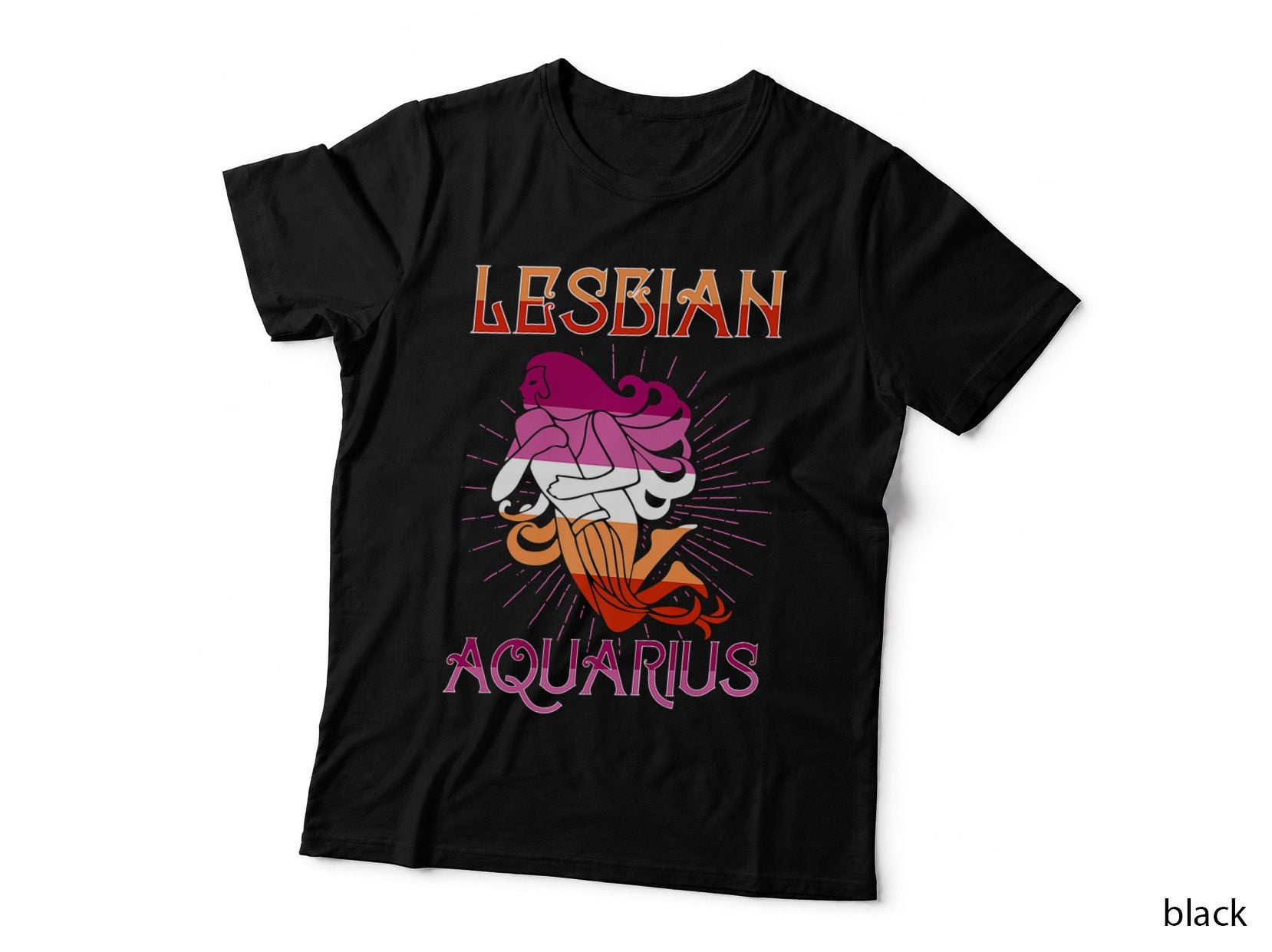 Lesbian Aquarius Zodiac Sign Birthday Horoscope, Lesbian Pride T-Shirt