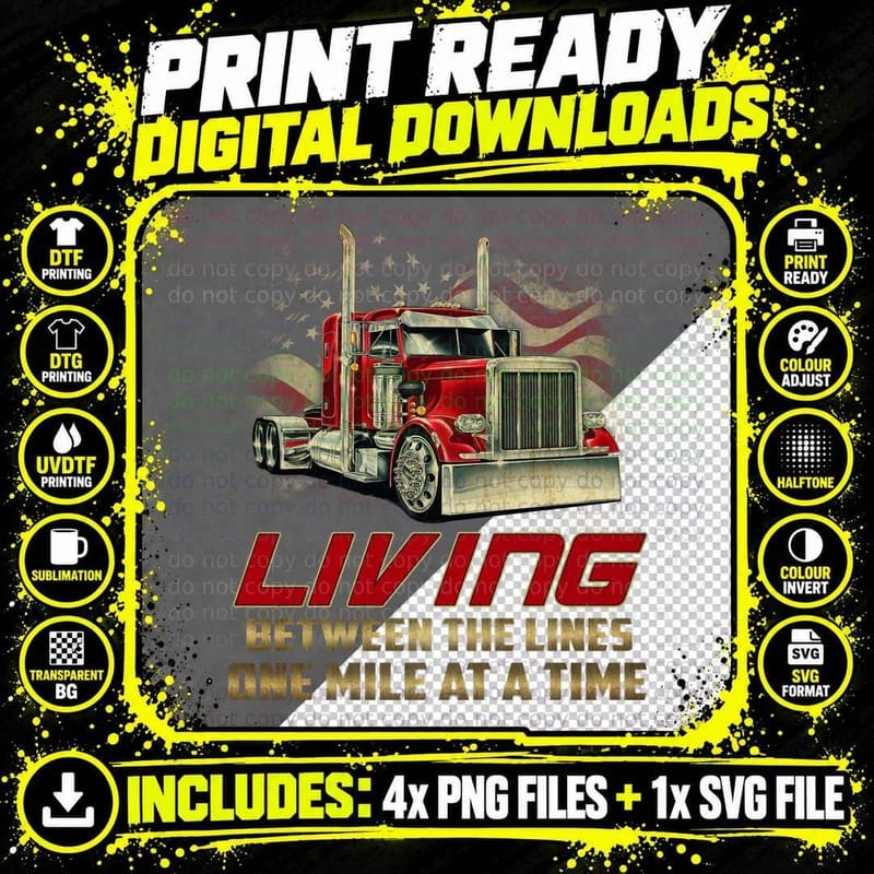 Living Between the Lines T-Shirt, Patriotic Png SVG Digital Bundle