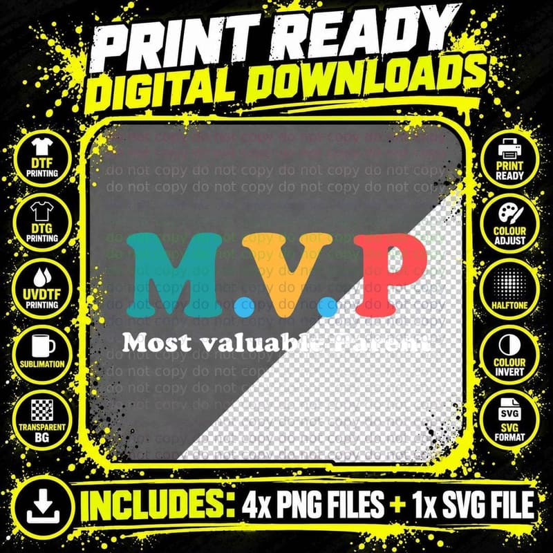 MVP Most Valuable Parent T-Shirt, Patriotic Apparel Png SVG Digital Bundle
