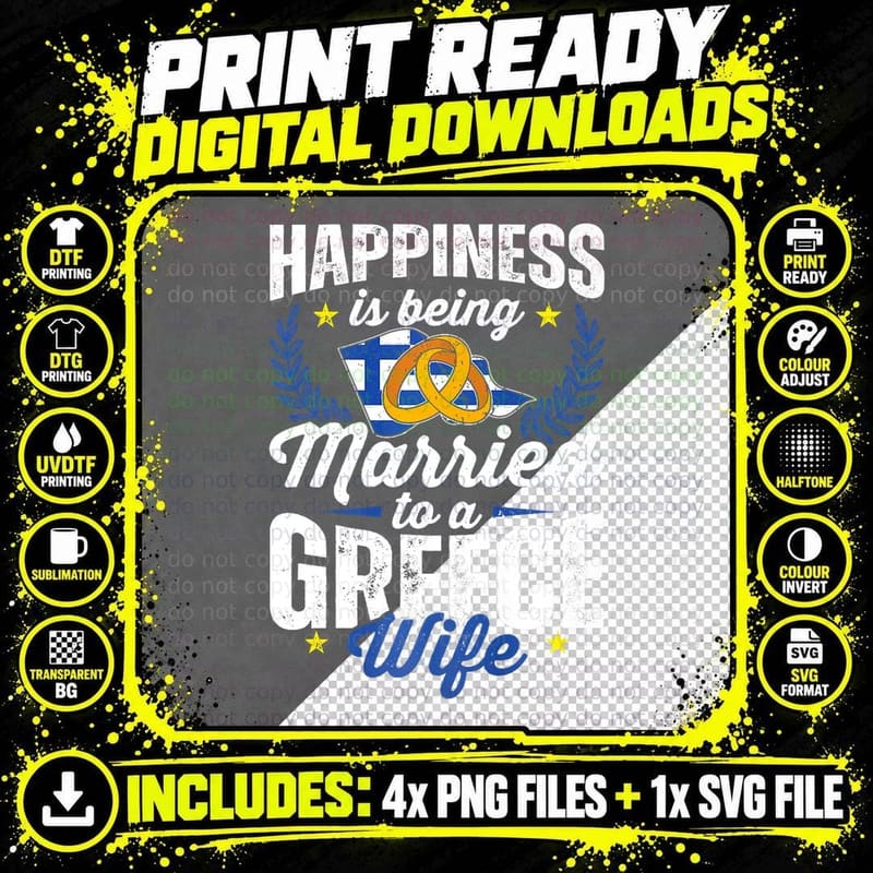 Mens My Wife Is Greece Pride Married Flag Wedde Png SVG Digital Bundle