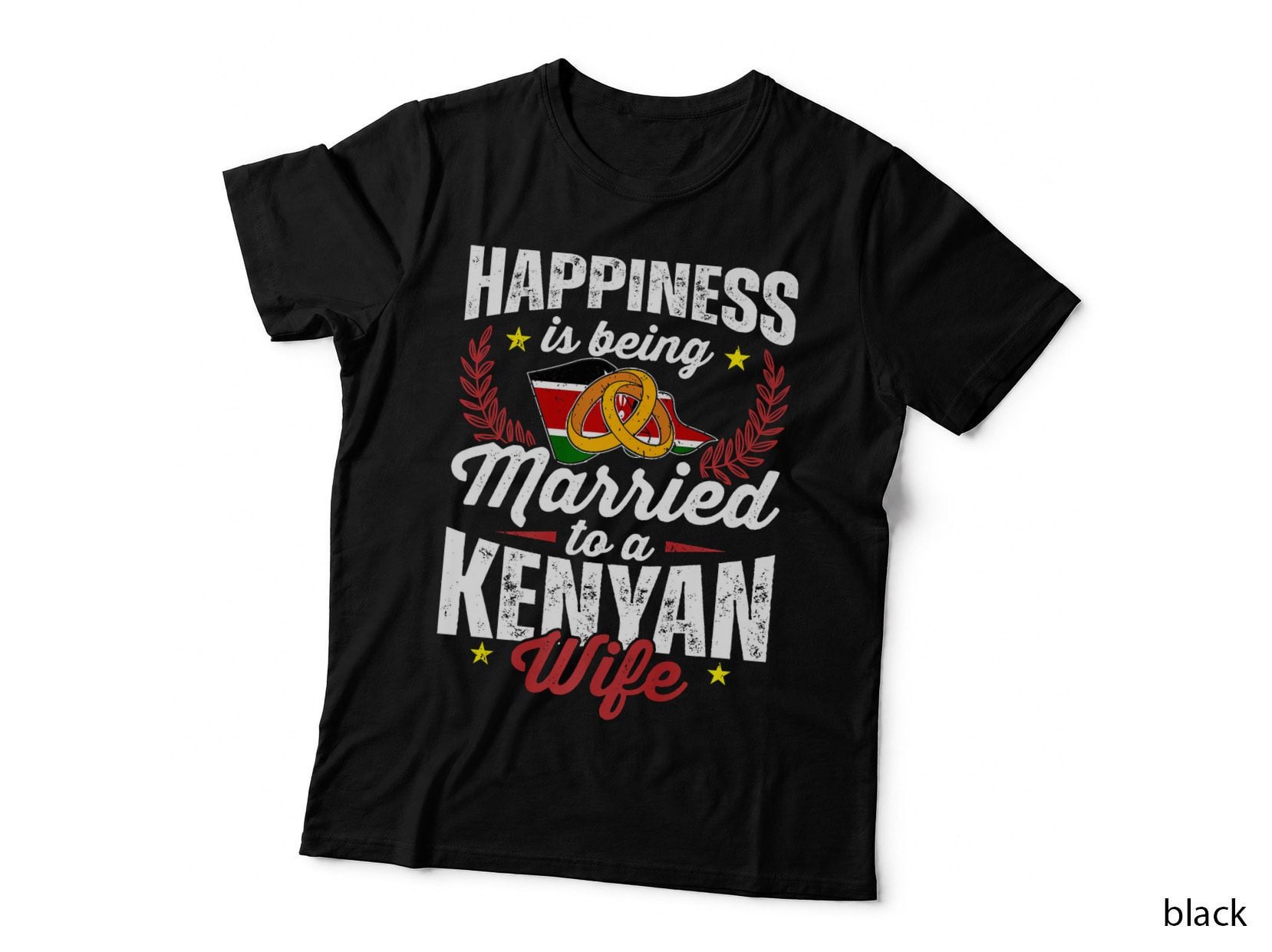 Mens My Wife Is Kenyan Kenya Pride Married Flag Wedd, Black Pride T-Shirt