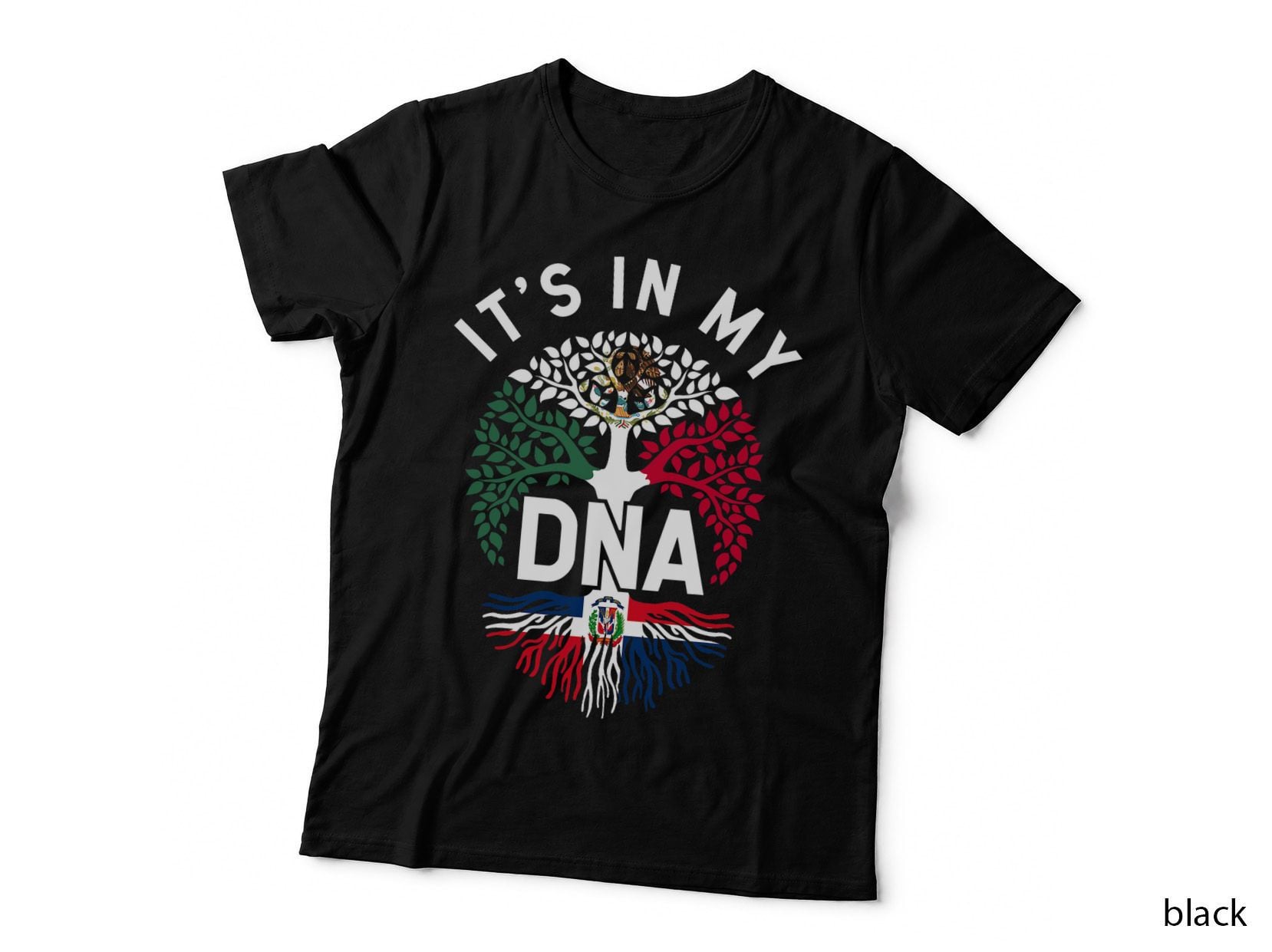 Mexican and Dominican DNA Mixed Flag Gift Heritage Pride T-Shirt
