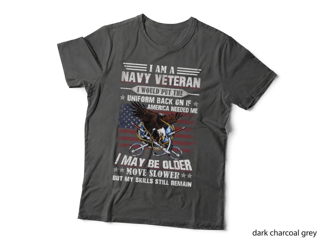Navy Veteran T-Shirt, Patriotic Design, Military Pride