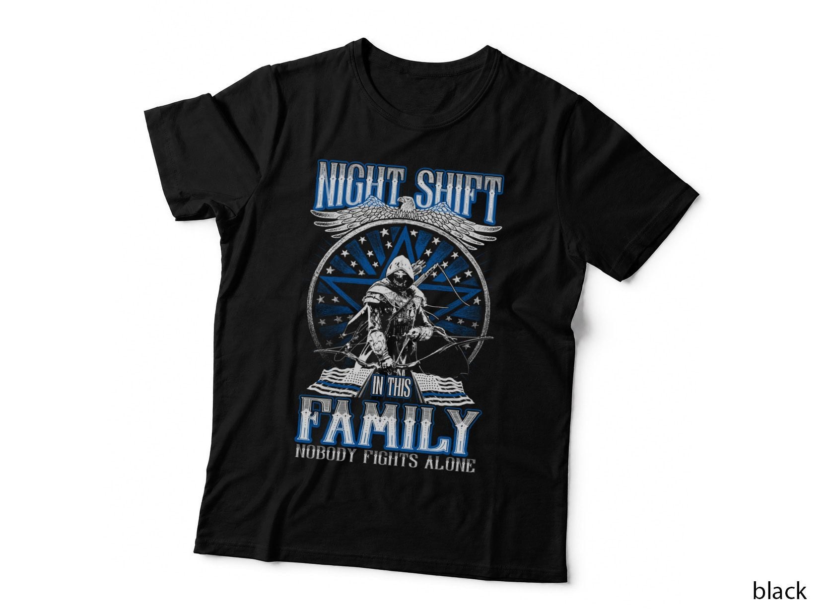 Night Shift in This Family T-Shirt, Patriotic Apparel, Family Pride Print