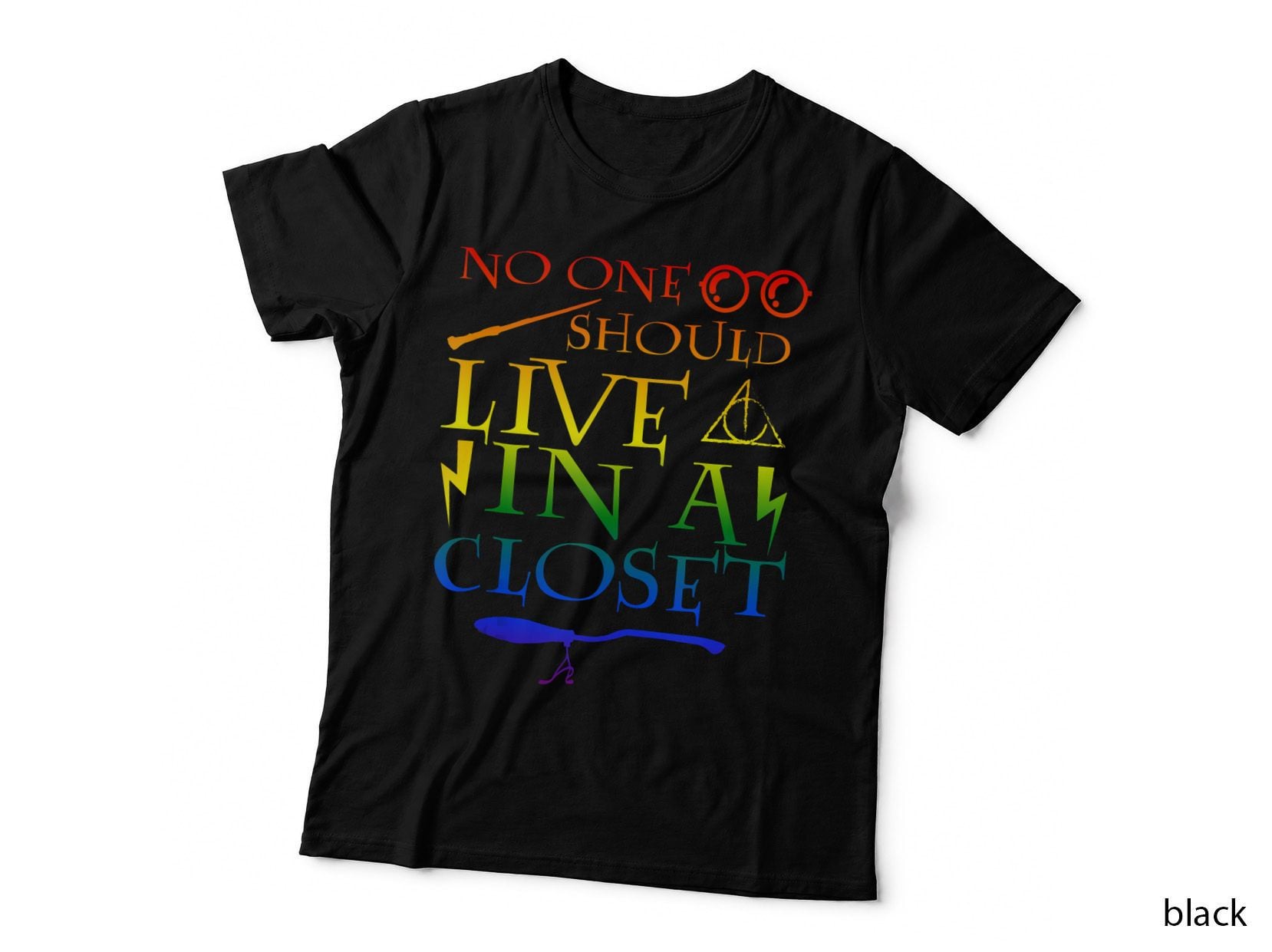 No One Should Live in a Closet LGBT Gay Pride Rainbow Top T-Shirt