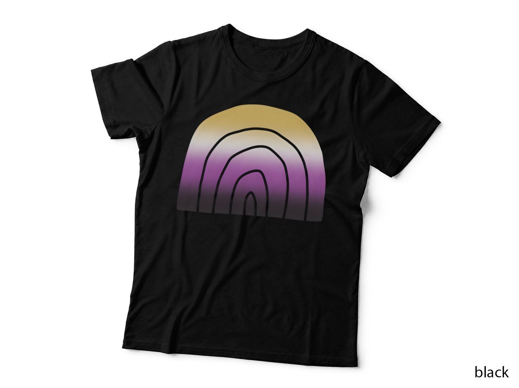 Nonbinary Pride Flag Rainbow Pastel Gradient Equality Minimalist Design T-Shirt