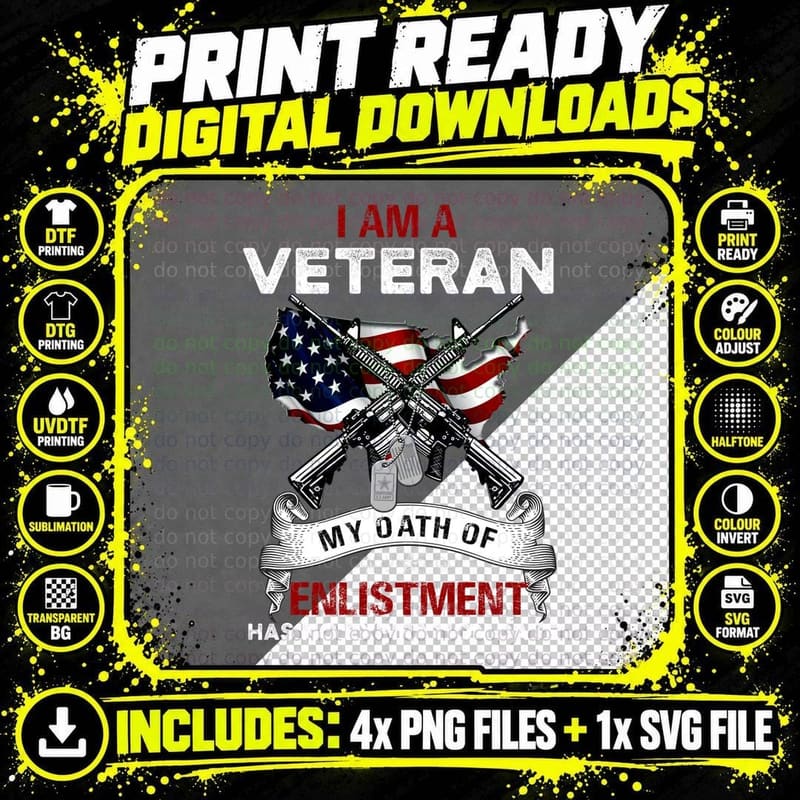 Oath of Enlistment T-Shirt, Patriotic Design Png SVG Digital Bundle