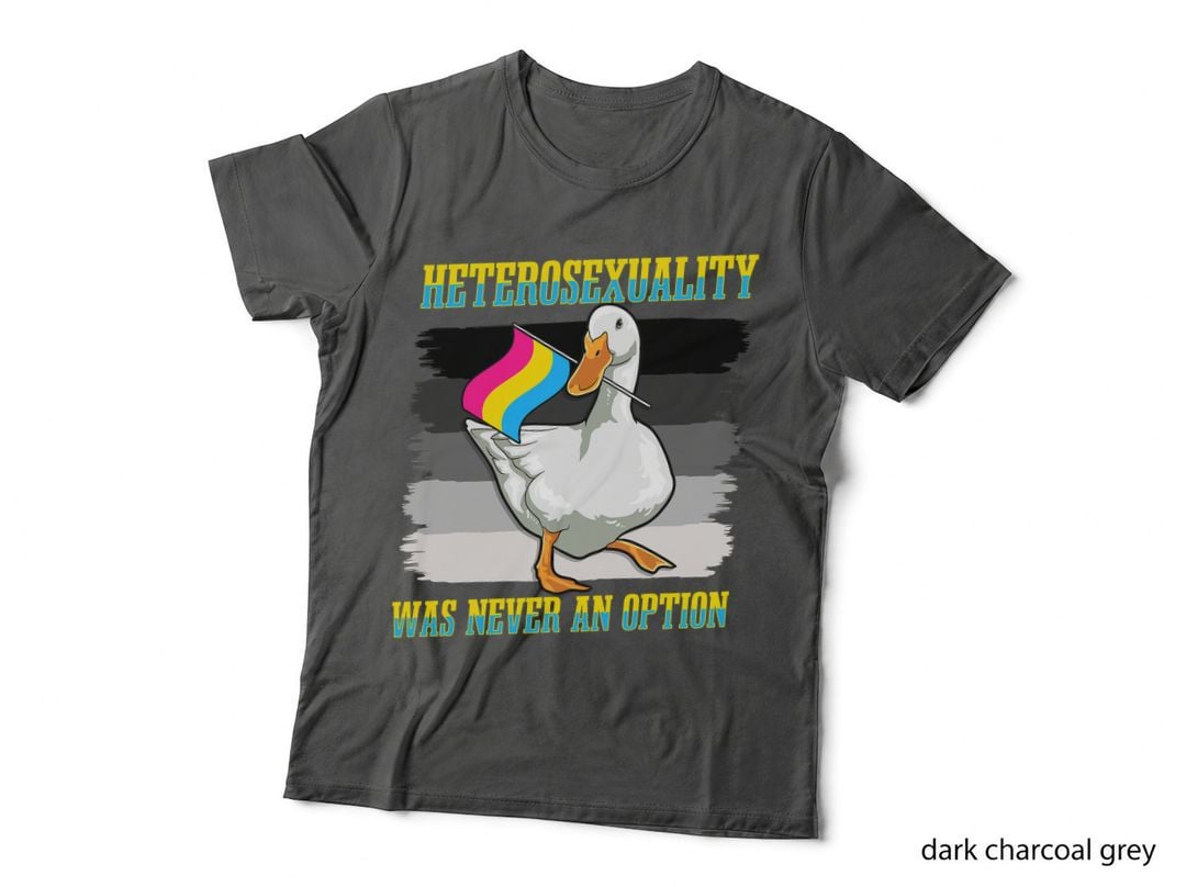 Pan Sexual Funny Duck Meme Pansexual Flag LGBTQ Pride Goose T-Shirt