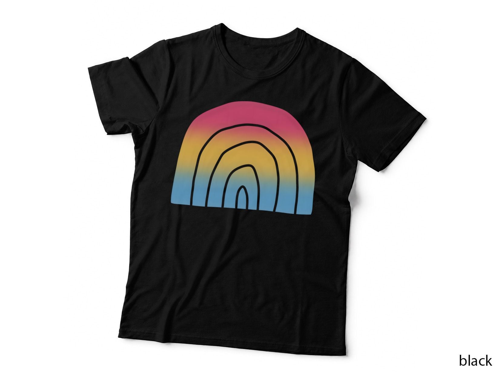 Pansexual Pride Flag Rainbow Pastel Gradient Equality Minimalist Design T-Shirt