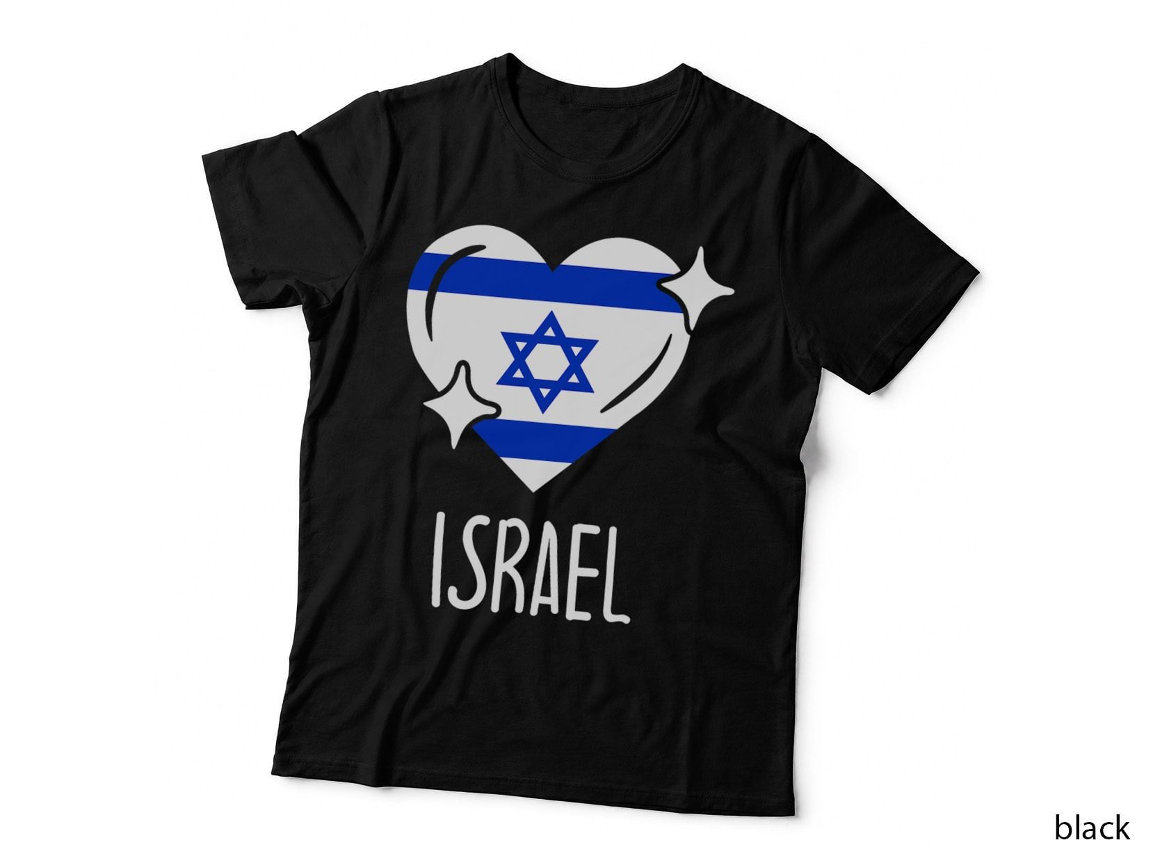 Patriotic Israel Pride Israeli Heart Flag T-Shirt