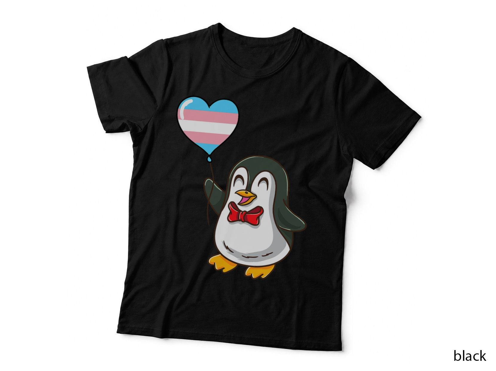 Penguin Heart Balloon Trans Pride T-Shirt