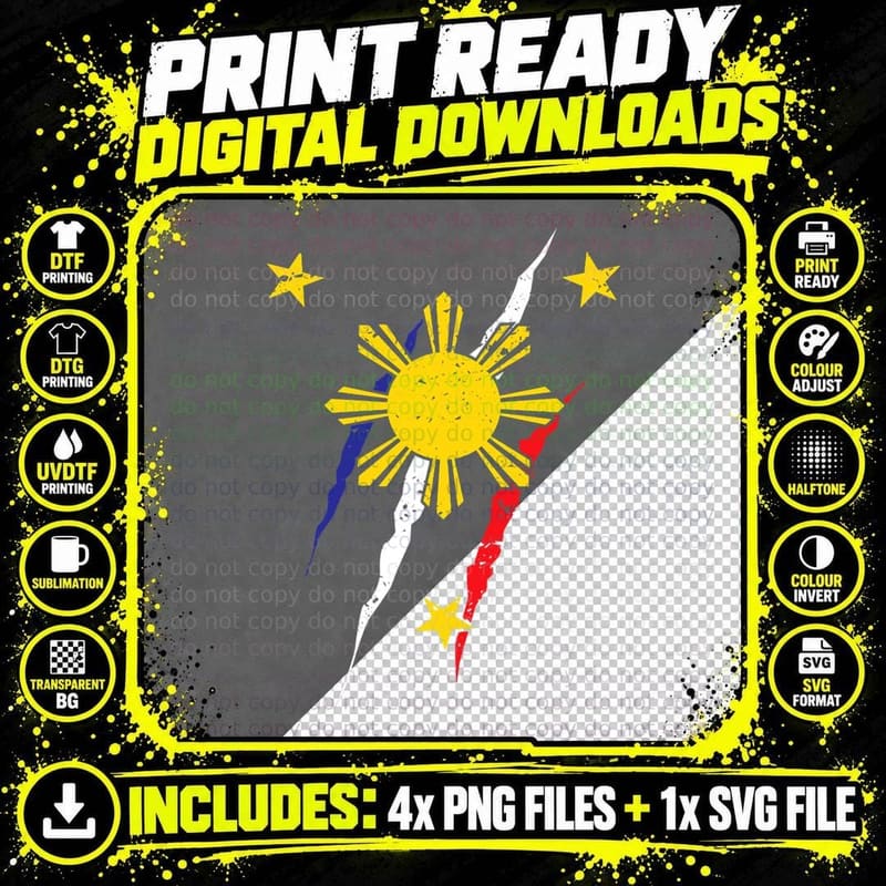 Philippines Flag Filipino Filipina Pinoy Pride Png SVG Digital Bundle