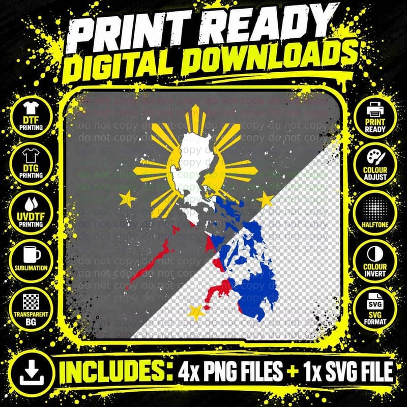 Philippines Flag Filipino Pride Pinoy Heritage Png SVG Digital Bundle