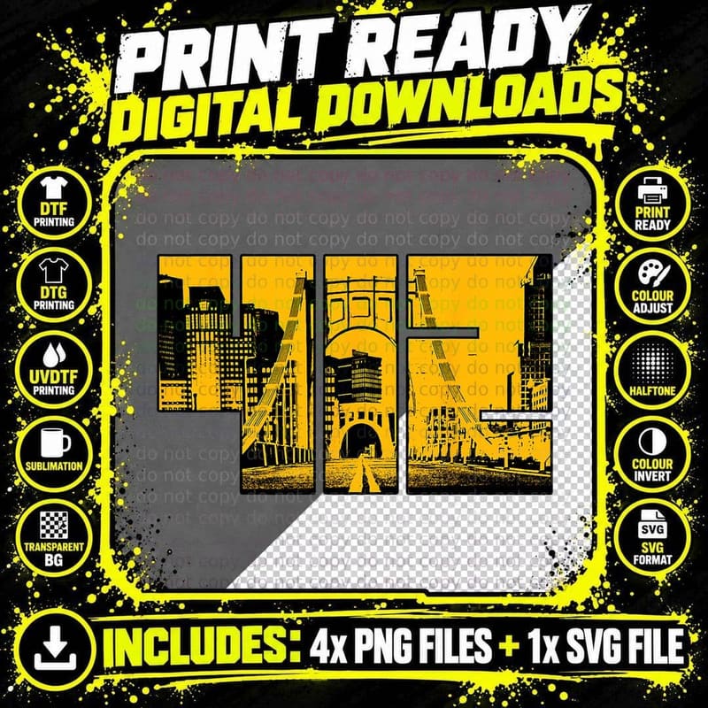 Pittsburgh 412 Steel City Skyline Pennsylvania Home Png SVG Digital Bundle