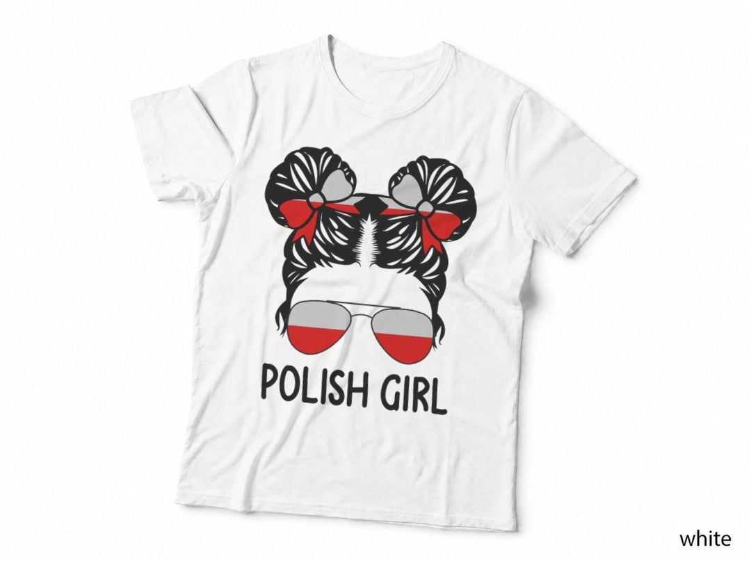 Polish Girl Messy Hair Poland Pride Root Patriotic Women Kid T-Shirt