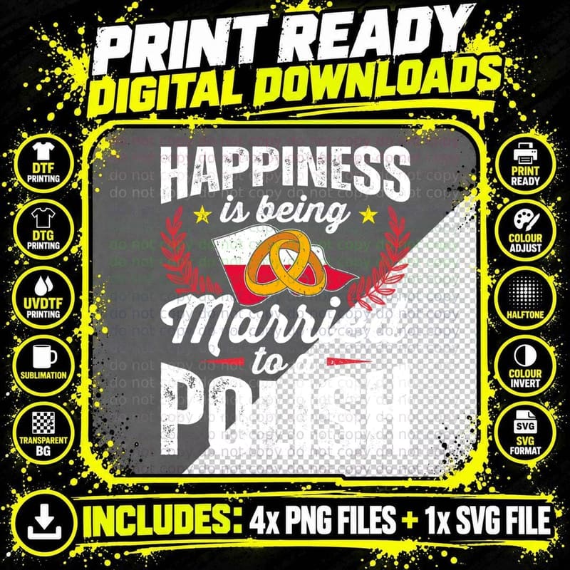Polish Marriage Polish Pride Married Flag Wedded Culture Png SVG Digital Bundle