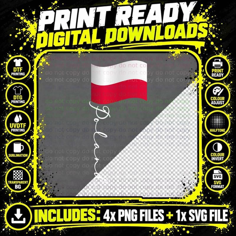 Polish Pride Patriotic Heritage Proud Polish T-Shirt Png SVG Digital Bundle