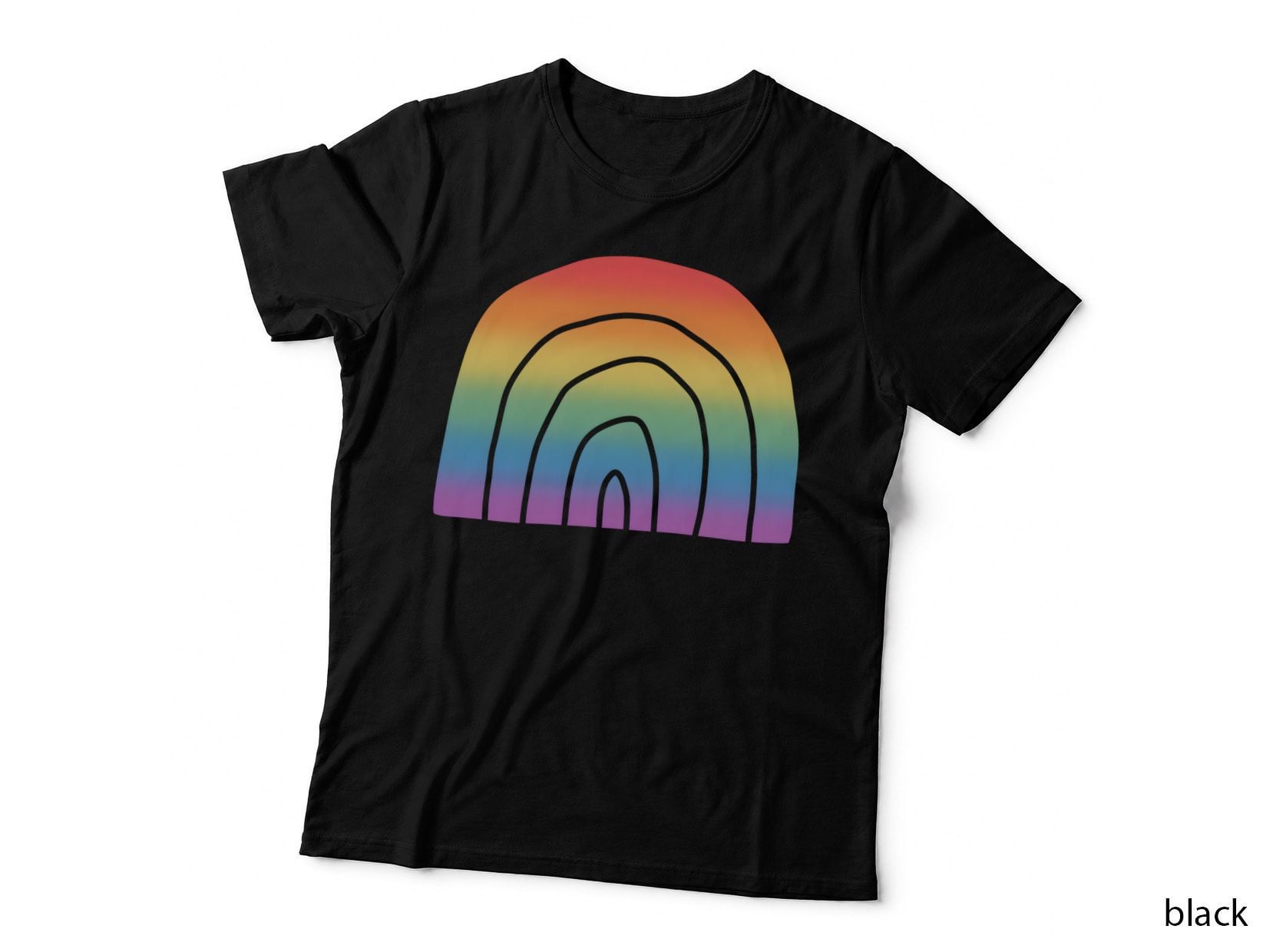 Pride LGBTQ+ Flag Rainbow Pastel Gradient Equality Minimalist Design T-Shirt