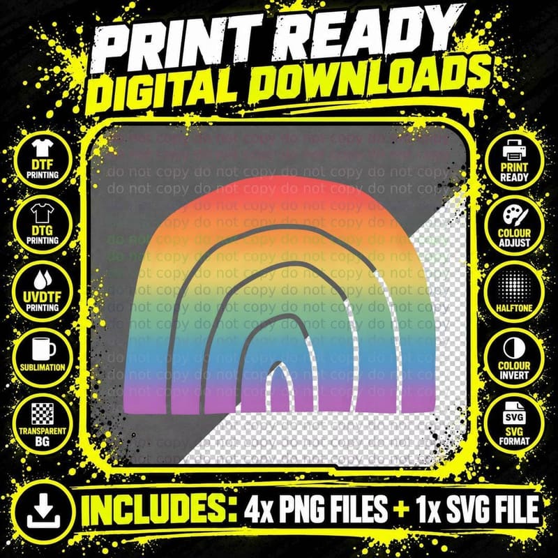 Pride LGBTQ+ Flag Rainbow Pastel Gradient Equality Png SVG Digital Bundle