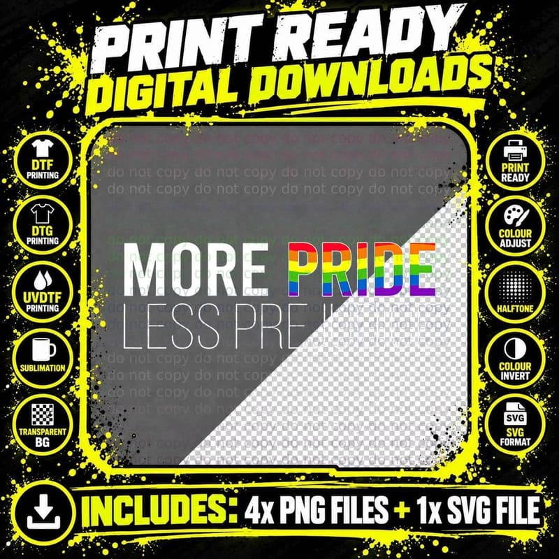 Pride Life Rainbow T-Shirt, LGBTQ+ Pride Apparel Png SVG Digital Bundle