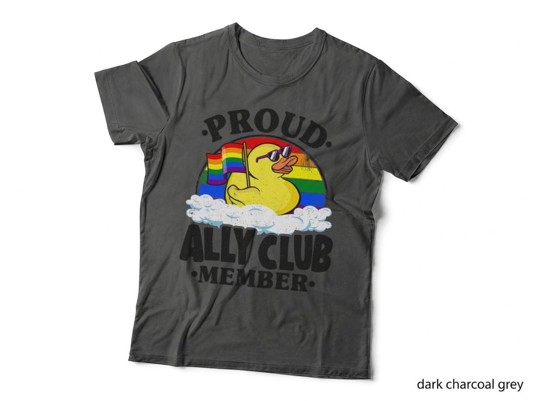 Proud Ally Club Member Rubber Duck Rainbow Gay Lesbian LGBT T-Shirt