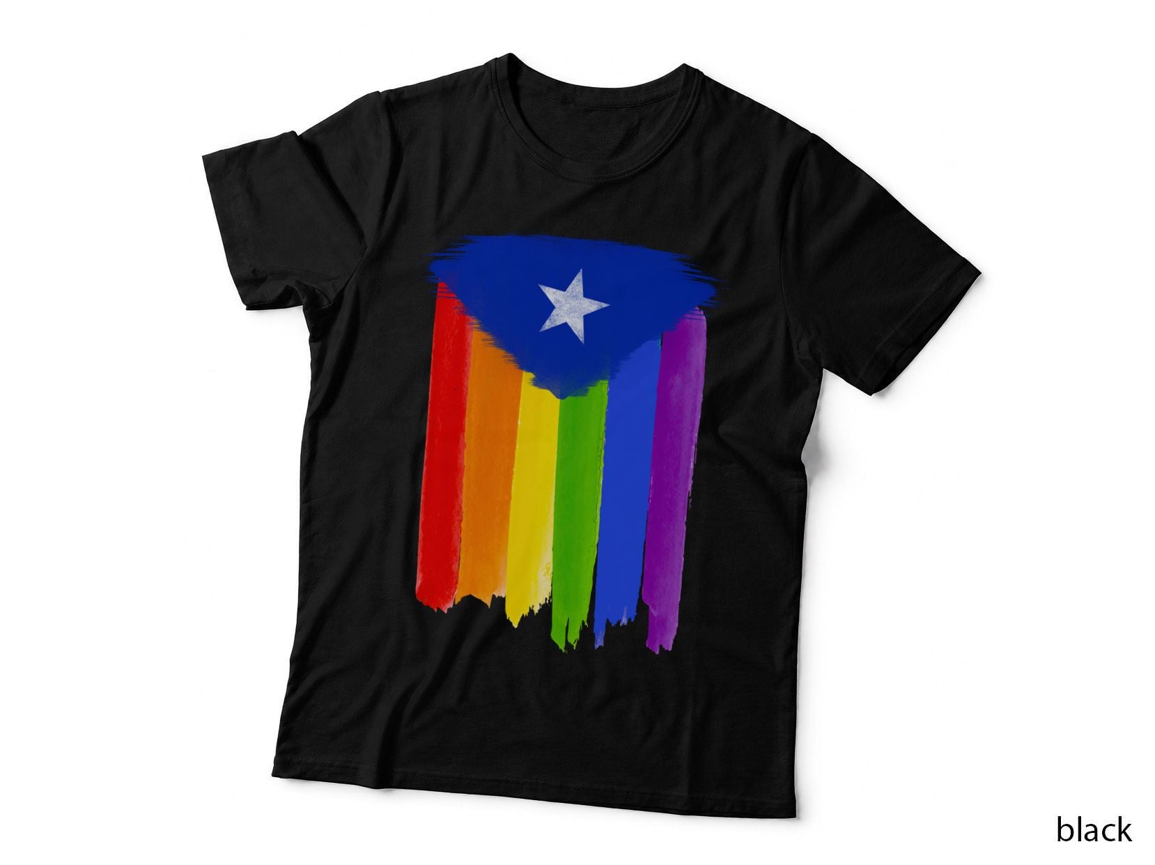 Puerto Rican Pride Rainbow Flag T-Shirt, LGBT Nation Flag