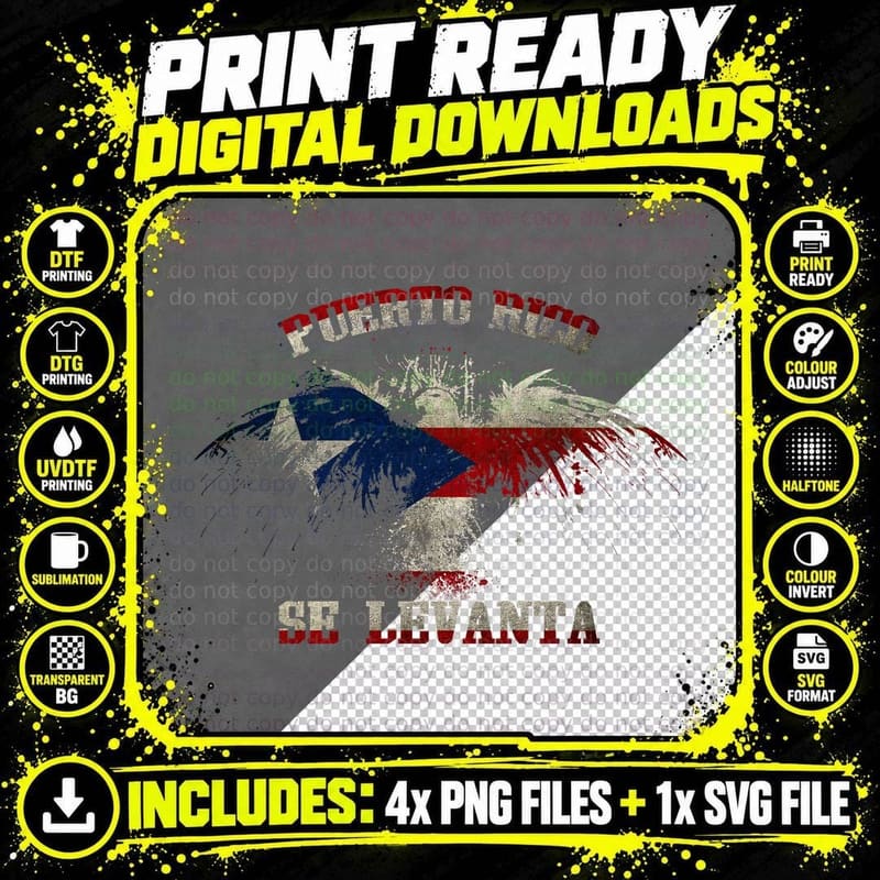Puerto Rico Se Levanta T-Shirt, Patriotic Apparel Png SVG Digital Bundle