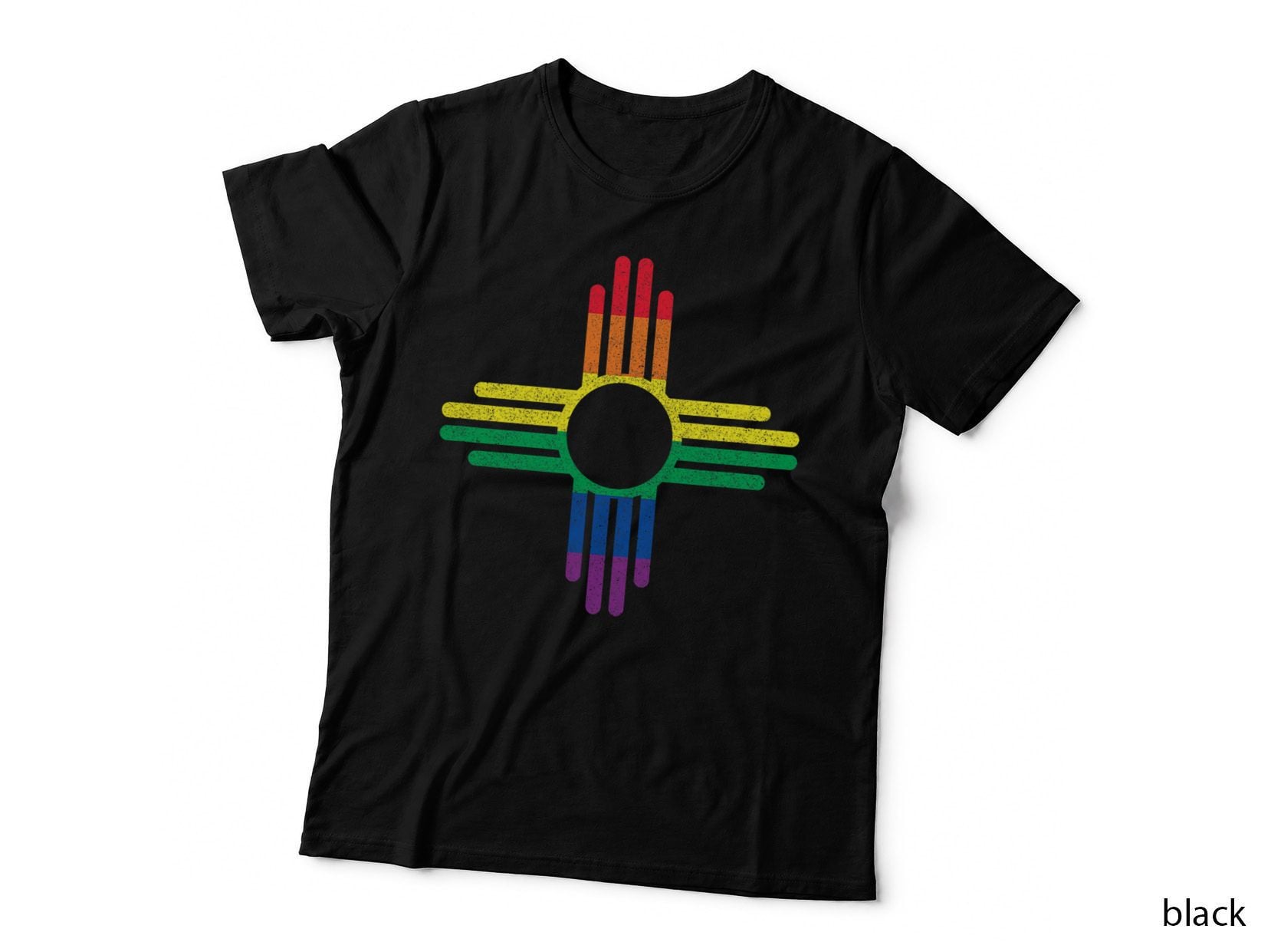 Rainbow Gay Pride LGBTQ New Mexico Zia Sun Souvenir T-Shirt