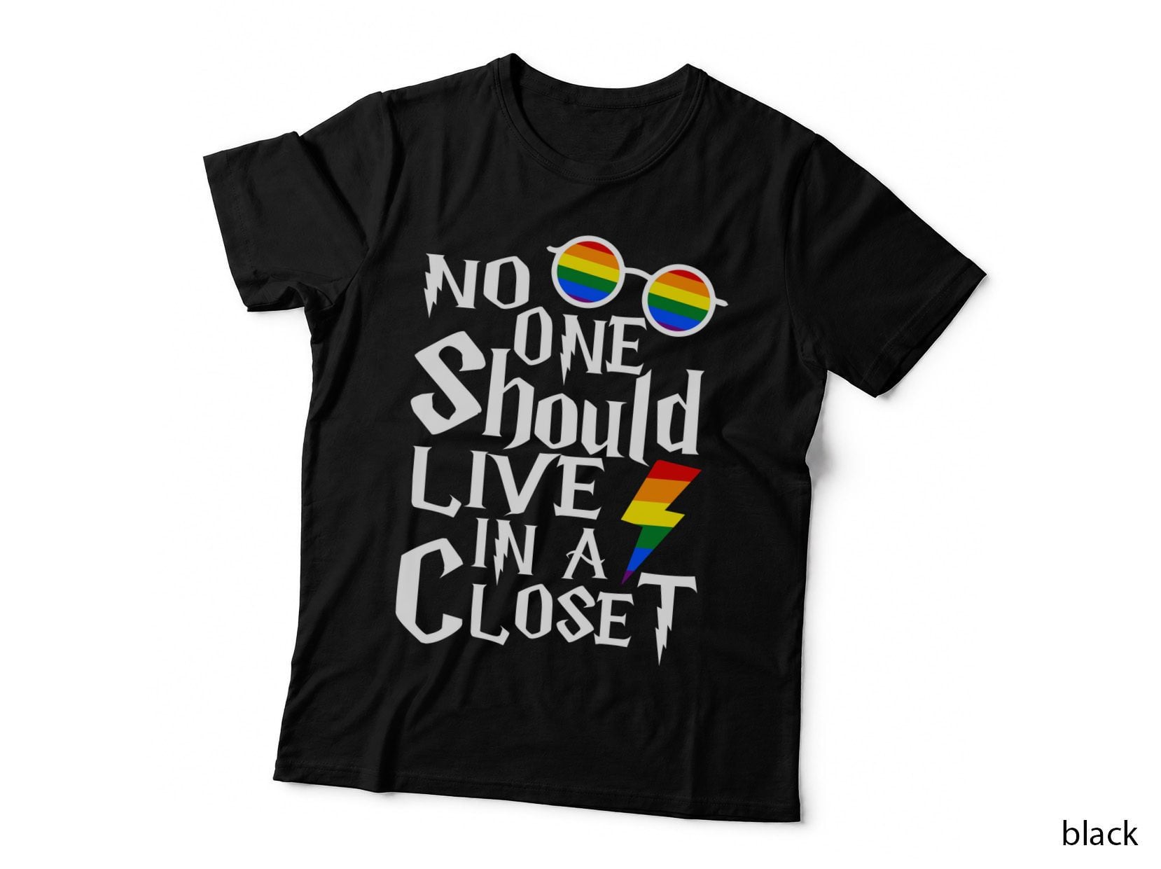 Rainbow Pride Lightning Bolt T-Shirt, LGBTQ+ Fashion, Pride Month Apparel