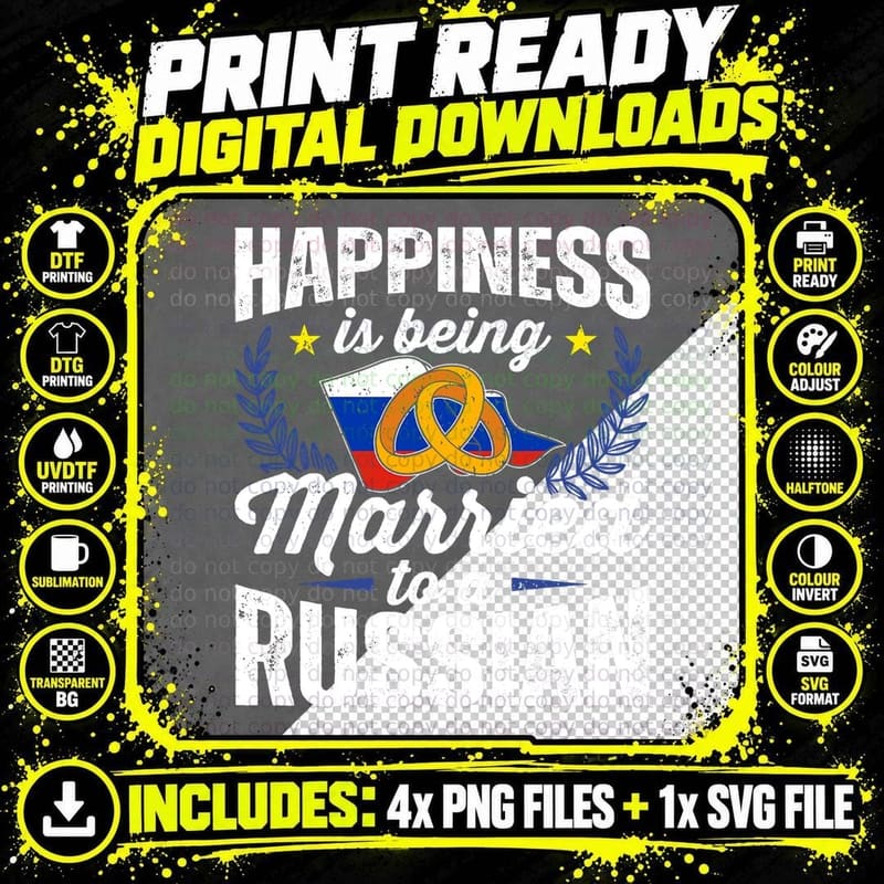 Russian Marriage Russia Pride Married Flag Wedded Png SVG Digital Bundle