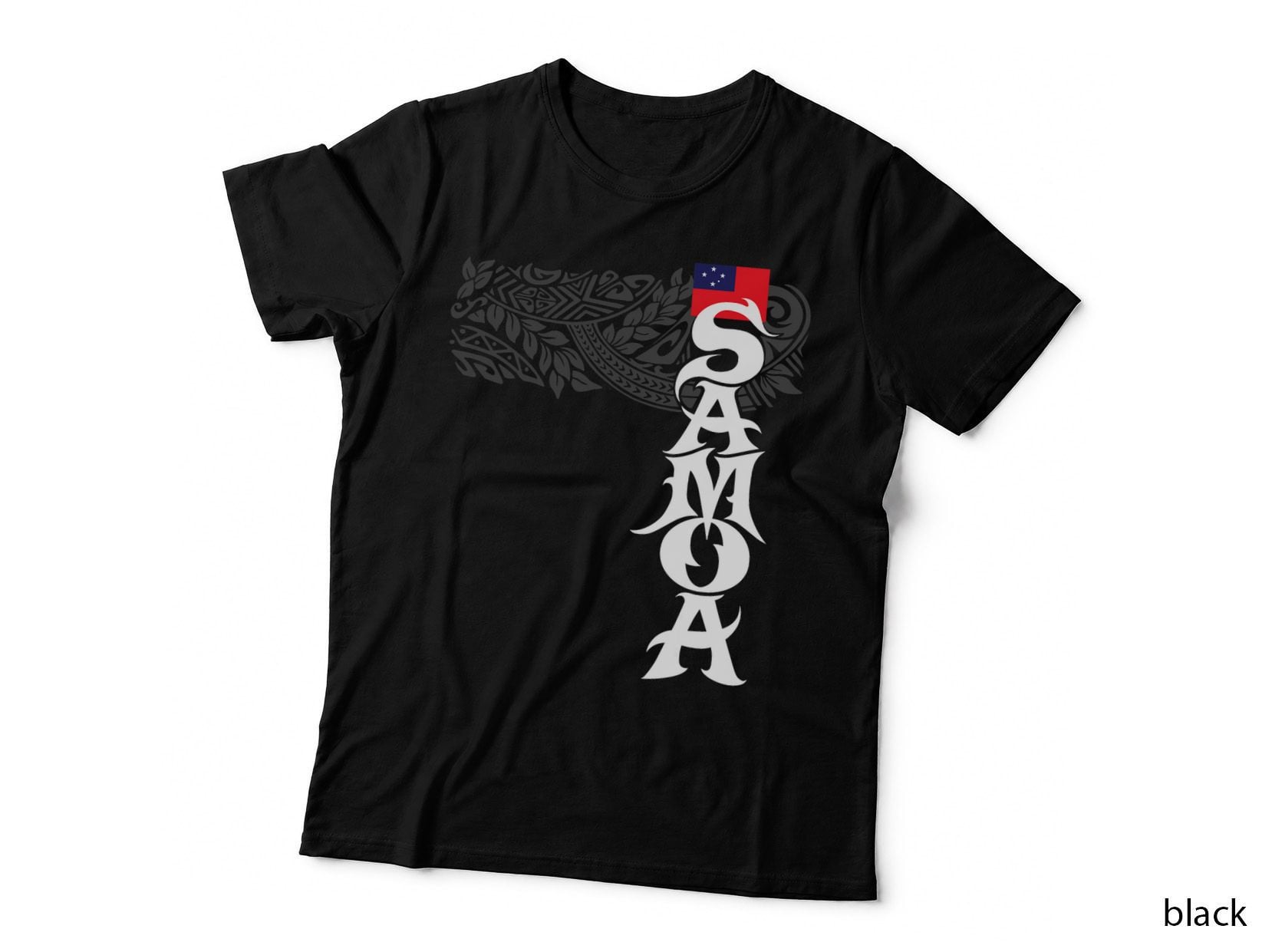 Samoa Polynesian Tribal T-Shirt, Island Flag Tattoo Art, Heritage Pride
